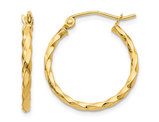 Medium Twist Hoop Earrings in 14K Yellow Gold 3/4 Inch (2.00 mm)